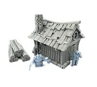 QP3D - Casa de cabaña de enano - Paisaje de terreno de construcción de batalla de fantasía para mesa y RPG 28-32 mm, miniaturas de juego de guerra DnD D&D, impreso en 3D y pintable