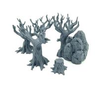 QP3D - Juego de 6 árboles - Terreno de dispersión, paisaje de fantasía para mesa y RPG, miniaturas de juegos de guerra, accesorios DnD, impreso en 3D y pintable