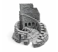 QP3D - Molino de viento medieval en ruinas - Fantasía Battle House Terrain Scenery para mesa y RPG 28-32 mm, miniaturas de juegos de guerra DnD D&D, impreso en 3D y se puede pintar