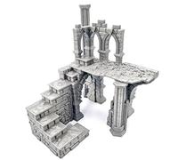 QP3D - Muro de construcción en ruinas de batalla a partir de 10 años, paisaje de terreno para mesa y RPG de 28 a 32 mm, accesorios de juego de guerra DnD D&D, impreso en 3D y se puede pintar
