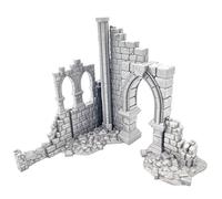 QP3D - Muro de construcción en ruinas de batalla, paisaje de terreno para mesa y RPG miniaturas de 28-32 mm, accesorios de juego de guerra DnD D&D, impreso en 3D y se puede pintar