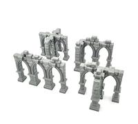QP3D - Pared de pilares de construcción en ruinas de batalla, paisaje de terreno para mesa y RPG de 28-32 mm, accesorios de juego de guerra DnD D&D, impreso en 3D y se puede pintar