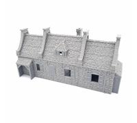 QP3D - Terreno modelo de casa de piedra, paisaje de juego de guerra para mesa, escala de 28-32 mm, edificio europeo medieval del siglo 16-20 para RPG 2WW y modelado ferroviario puertas móviles, se