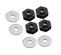 QPAJWAKS 12mm to 17mm Wheel Adapter Drive Hub Combiner Hexagonal Hex Hole 6mm Parts For HSP 1/10 1/8 RC Car Buggy Monster Truck(Schwarz)