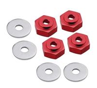 QPAJWAKS 12mm to 17mm Wheel Adapter Drive Hub Combiner Hexagonal Hex Hole 6mm Parts For HSP 1/10 1/8 RC Car Buggy Monster Truck(Rood)