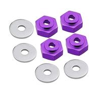 QPAJWAKS 12mm to 17mm Wheel Adapter Drive Hub Combiner Hexagonal Hex Hole 6mm Parts For HSP 1/10 1/8 RC Car Buggy Monster Truck(Purple)