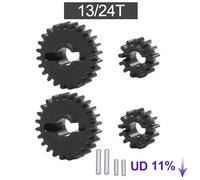 QPAJWAKS 13T/24T 14T/23T 15T/22T Steel Portal Gears Set Overdrive Underdrive Stock Gear For 1/18 RC Crawler Redcat Ascent-18 Upgrade Part(Underdrive Gear 1Set)