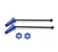QPAJWAKS 4Pcs Metal Front and Rear Drive Shaft CVD For Traxxas X-Maxx XMAXX 6S 8S 1/5 Monster Truck RC Car Upgrades Parts(Blauw)