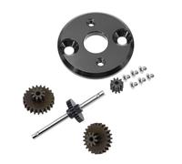 QPAJWAKS FOR MN 78 MN82 Metal Gearbox Transmission Gear Set Motor Pinion Gear 370 Motor Bracket Mounting For MN78 1/12 RC Car Upgrade Parts(Set 1 Black)