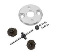 QPAJWAKS FOR MN 78 MN82 Metal Gearbox Transmission Gear Set Motor Pinion Gear 370 Motor Bracket Mounting For MN78 1/12 RC Car Upgrade Parts(Set 1 Silver)
