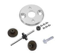 QPAJWAKS FOR MN 78 MN82 Metal Gearbox Transmission Gear Set Motor Pinion Gear 370 Motor Bracket Mounting For MN78 1/12 RC Car Upgrade Parts(Set 2 Silver)