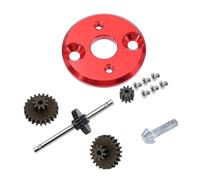 QPAJWAKS FOR MN 78 MN82 Metal Gearbox Transmission Gear Set Motor Pinion Gear 370 Motor Bracket Mounting For MN78 1/12 RC Car Upgrade Parts(Set 2 Red)