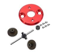 QPAJWAKS FOR MN 78 MN82 Metal Gearbox Transmission Gear Set Motor Pinion Gear 370 Motor Bracket Mounting For MN78 1/12 RC Car Upgrade Parts(Set 1 Red)