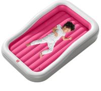 QPAU Cama de viaje inflable más grande para niños pequeños, colchón de aire portátil con parachoques integrados, bomba eléctrica rápida, diseño de colchón separado, para el hogar, abuela, campamento y