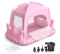 QPAU - Cama de viaje inflable Toddler (estrella, rosa)