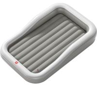 QPAU Cama inflable de viaje para niños pequeños con 3 lados, extragrande, color gris