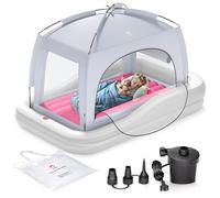 QPAU Cama inflable de viaje Toddler (gris y rojo)