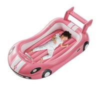 QPAU Cama inflable para niños, cama de viaje para niños pequeños con lados, para camping, viajes, hotel o uso doméstico, bomba de mano incluida (rosa)