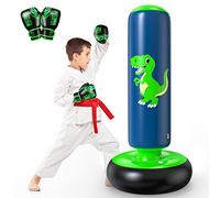 QPAU Saco Boxeo Niños, Bolsa De Boxeo Inflable De Pie para 3-8 Niños, Punching Ball Boxeo Regalos para Niños Y Niñas, Saco De Boxeo Set para Practicar Karate, Taekwondo, MMA