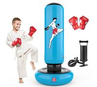 QPAU Saco de Boxeo para niños con Guantes de Boxeo, 66 Pulgadas más Grande, Estable, Inflable, Regalo para niños y niñas de 6 a 12 años, para Practicar Karate, Taekwondo, Artes Marciales Mixtas