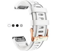 QPDRNC Correa de reloj de repuesto de 20 mm para Garmin Fenix 5S/5S Plus/6S/7S/Instinct 2S/D2, correa de silicona suave de ajuste rápido con hebilla de oro rosa, accesorio de pulsera transpirable e