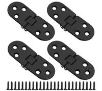 QPINGH 4 bisagras de bandeja de mayordomo, bisagras plegables de 180 grados, bisagras de bandeja de mayordomo, accesorios de muebles de mesa para máquina de coser, 3.1 x 1.2 pulgadas (negro)