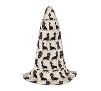 QPIPGER Bonito disfraz de Halloween con estampado de perro, capa con capucha para hombres y mujeres, fiesta, cosplay, mago, bruja, vikingo, bata S