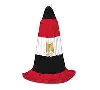 QPIPGER Capa con capucha para disfraz de Halloween con estampado de bandera egipcia, para hombres y mujeres, para fiestas, cosplay, mago, bruja, vikingo, talla M