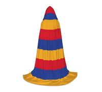 QPIPGER Capa con capucha para disfraz de Halloween con estampado de la bandera de Armenia, para hombres y mujeres, fiesta, cosplay, mago, bruja, vikingo, talla L