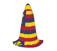 QPIPGER Disfraz de Halloween con estampado de bandera del Reino de Hawái, capa con capucha para hombres y mujeres, fiesta, cosplay, mago, bruja, vikingo, bata M