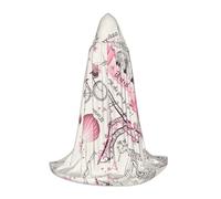 QPIPGER Disfraz de Halloween con estampado de perro y París, capa con capucha para hombres y mujeres, fiesta, cosplay, mago, bruja, vikingo, bata L
