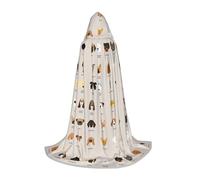 QPIPGER Disfraz de Halloween con estampado de raza de perro, capa con capucha para hombres y mujeres, fiesta, cosplay, mago, bruja, vikingo, bata L