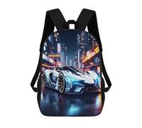 QPIRINMEX Coche Deportivo Mochila Escolar Para Niños Mochilas Primaria Mochila Con Estampado De Science Fiction Bolsa De Viaje Portátil Con Deportivos De Gran Capacidad 17inch