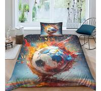 QPIRINMEX Graffiti de fútbol Funda De EdredóN para De Funda NóRdica 3D Edredón De para Adultos Y NiñOs Single（135x200cm）