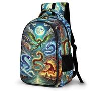 QPIRINMEX Mochila Dragón,Mochila Infantil 3D,Mochila Infantiles,Mochila Viaje Escolar Para Niñas Adolescentes,Regalo Para Niños Niñas Y Adolescentes One Size