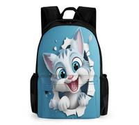 QPIRINMEX Mochila Gato lindo,Mochila Infantil 3D,Mochila Infantiles Animales,Mochila Viaje Escolar Para Niñas Adolescentes,Regalo Para Niños Niñas Y Adolescentes 42x30.5cm