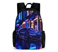 QPIRINMEX Mochilas Mochila Escolar Para Niños Mochila Escolar Mochila Escolar De coche deportivo En 3D De Science Fiction Para Niños Estudiantes De Primaria Y Secundaria De 17 Pulgadas