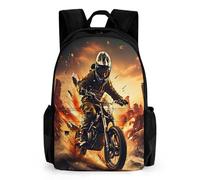 QPIRINMEX Niños Motocross Mochilas Niños,Dibujos Mochilas,primaria,muy Adecuado Para Regresar A La Escuela O Volver A La Escuela,regalos Y Viajes,mochilas De Viaje Causales 42x30.5cm
