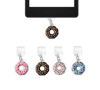 QPIXVB 4 dijes de tapón antipolvo tipo C, accesorios Kindle Paperwhite, diseño de dona para lector electrónico, dijes de teléfono compatibles con puerto de carga tipo C/USB C