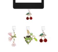 QPIXVB Abalorio de tapón antipolvo para Kindle, tipo C, accesorios para Kindle Paperwhite, 3 dijes de teléfono con plantas de gato, dijes para Kindle y lector electrónico para lectores amantes de los