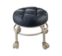 QPKZ Taburete de Rodillos bajo de Alta Resistencia con Ruedas giratorias de 360°, Capacidad de Carga de 660 Libras, Asiento bajo y Corto de Taburete rodante, Silla pequeña de Cuero Black
