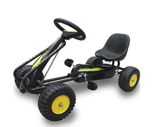 QPLAY - Coche a Pedales Go Kart - Dos velocidades - Ideal para niños a Partir de 3 años - Rojo (Ruedas DURAS)