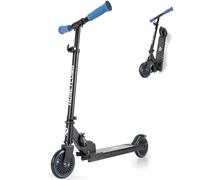 Qplay Patinete Infantil Honeycomb con Luces LED en la Base, Manillar Ajustable, Plegable, Diseño con Efecto Neón para Niños a Partir de 5 Años (Azul)