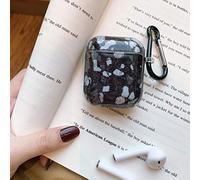 QPOLLY Compatible con Airpods 1 Airpods 2 Funda, Funda de Marmol Brillante Estuche para PC Lindo Protector Duro a Prueba de Golpes para Airpods Case de Carga Inalambrica para Auriculares, Azul