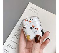 QPOLLY Compatible con Airpods 1 Airpods 2 Funda, Funda de Marmol Brillante Estuche para PC Lindo Protector Duro a Prueba de Golpes para Airpods Case de Carga Inalambrica para Auriculares,Gato