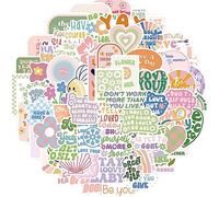Qpout 100Pcs Danish Pastel Stickers Colorful Cute Aesthetic Stickers Inspirational Stickers Pack for Teens Girls Laptop Computer Skateboard Guitar Phone Case Refrigerator