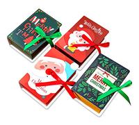 Qpout 12 Piezas Caja de Regalo para Galletas de Navidad para niños, Caja Efecto de Libro mágico Creativo para Dulces, Chocolate, Embalaje, Boda, Fiesta de Navidad
