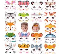 Qpout 18 Sheets Tatuajes Temporales Para NiñOs, Linda Pintura Facial de Animales Maquillaje Pegatinas de Tatuajes Para NiñAs, NiñOs, Decoraciones de CumpleañOs, Animales, Bolsas de Fiesta