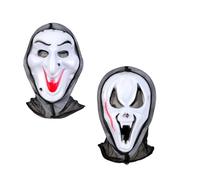 Qpout 2 piezas Máscaras de miedo para adultos/niños, máscaras de miedo de Halloween (bruja y ciempiés), máscara de calavera para cosplay, máscara de miedo para disfraces de fiesta de Halloween