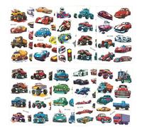 Qpout 90pcs Coche de Carreras Y CamióN Monstruo Tatuajes Temporales para NiñOs,Ruedas Falsas Tatuaje Pegatinas para NiñOs Coche de Carreras Fiesta de CumpleañOs Favores Suministros Decoraciones